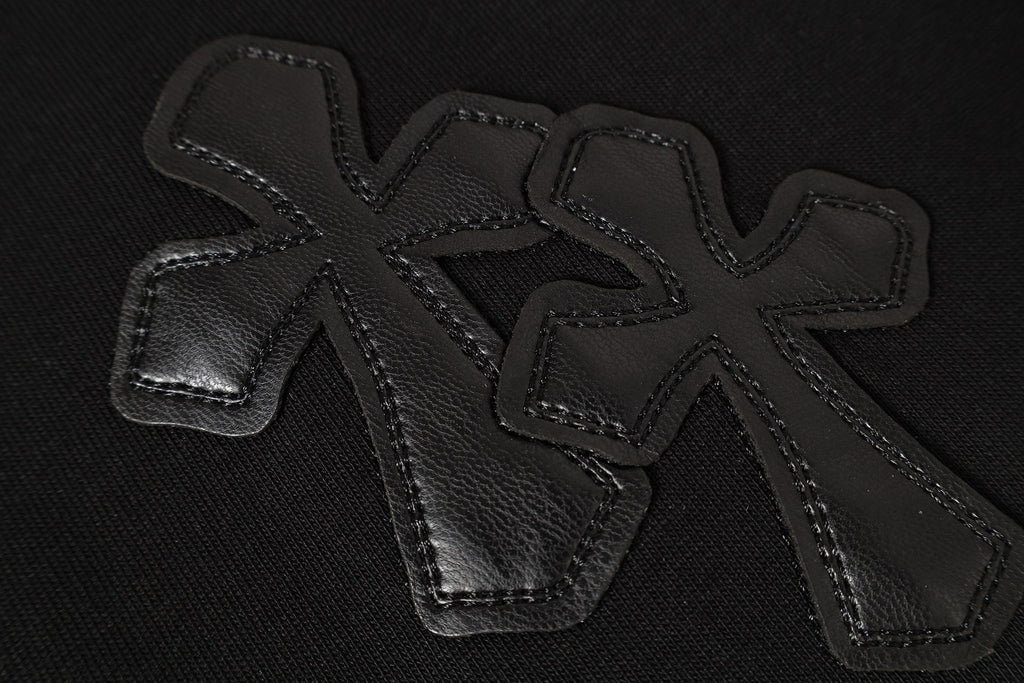 Black Leather Cross Brand Collab Black T-Shirt™