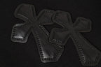 Black Leather Cross Brand Collab Black T-Shirt™