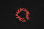 Red Horse Shoe Logo Black T-Shirt™