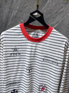 Red Collar Grey Striped Long Sleeve™