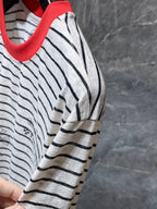 Red Collar Grey Striped Long Sleeve™