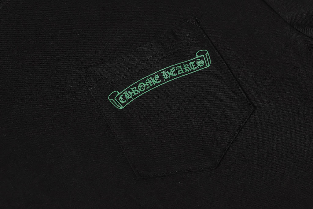 Green Crosses Black Pocket T-Shirt™