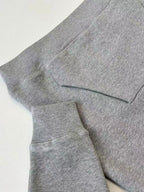 Black Leather Triple Cross Grey Quarter Zip Sweater™