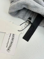 Black Leather Triple Cross Grey Quarter Zip Sweater™