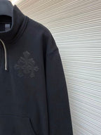 Black Leather Triple Cross Black Quarter Zip Sweater™