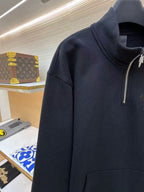Black Leather Triple Cross Black Quarter Zip Sweater™