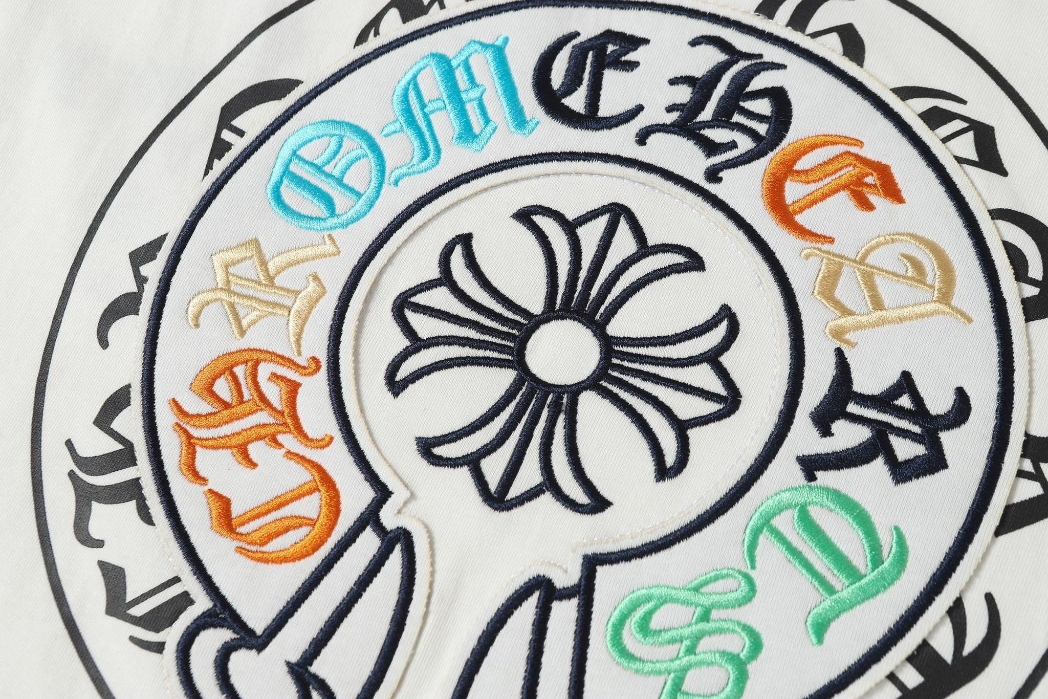 Colored Letters Horse Shoe Logo White T-Shirt™