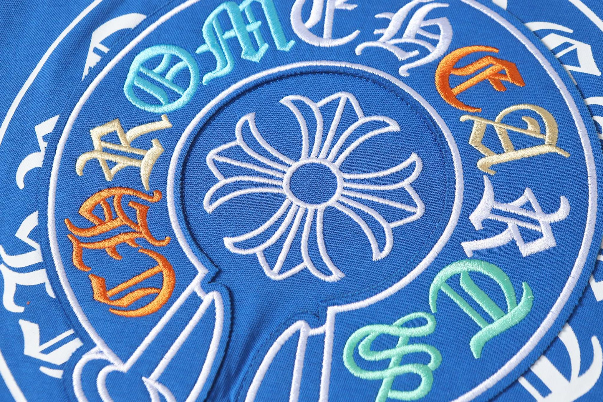 Colored Letters Horse Shoe Logo Blue T-Shirt™