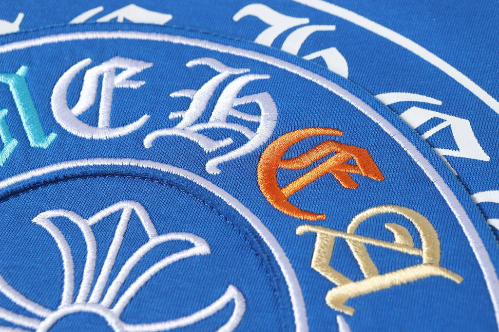 Colored Letters Horse Shoe Logo Blue T-Shirt™