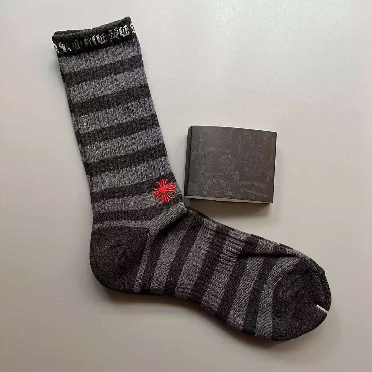 Black & Grey Striped Socks™