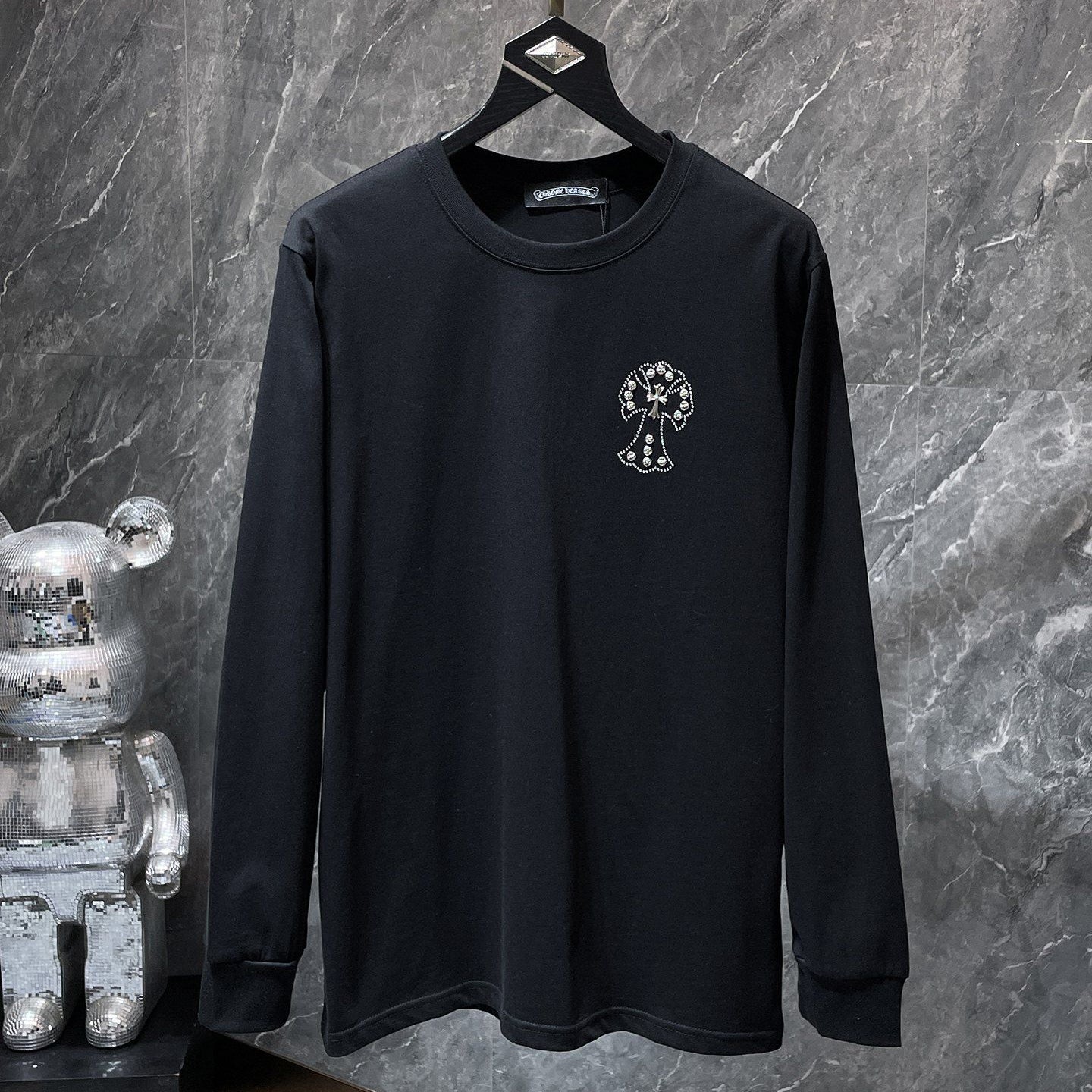 Rhinestone Crosses Black Long Sleeve™