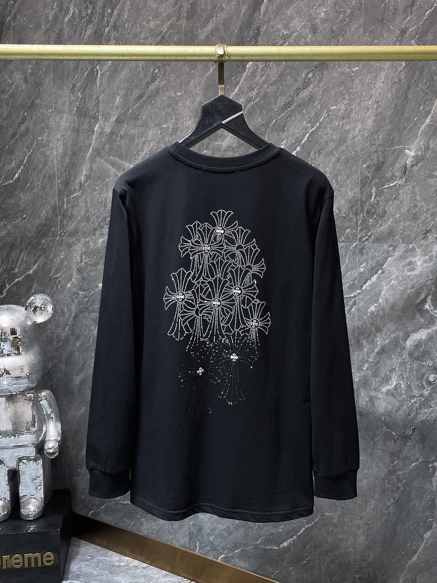 Rhinestone Crosses Black Long Sleeve™