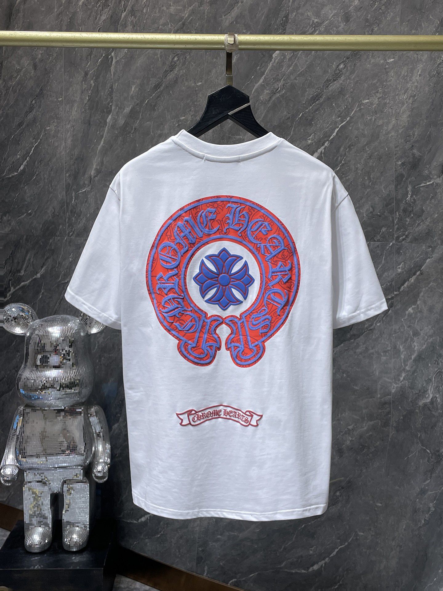 Red & Blue Horse Shoe Logo White T-Shirt™
