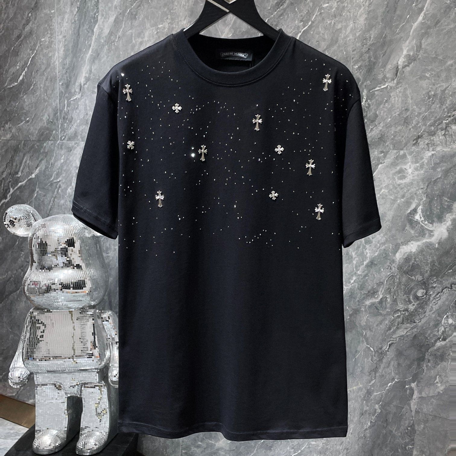 Rhinestones & Crosses Black T-Shirt™
