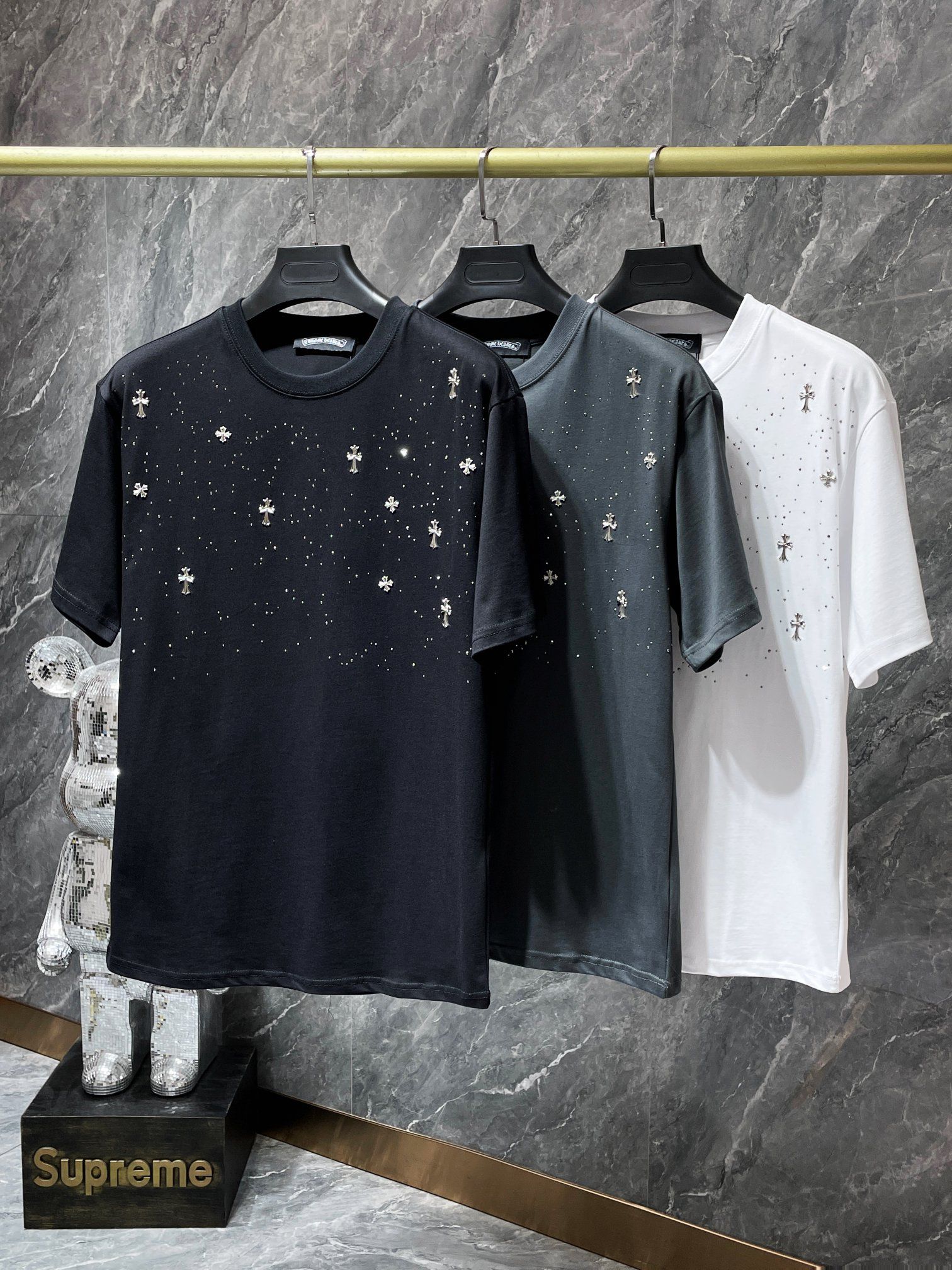 Rhinestones & Crosses Black T-Shirt™