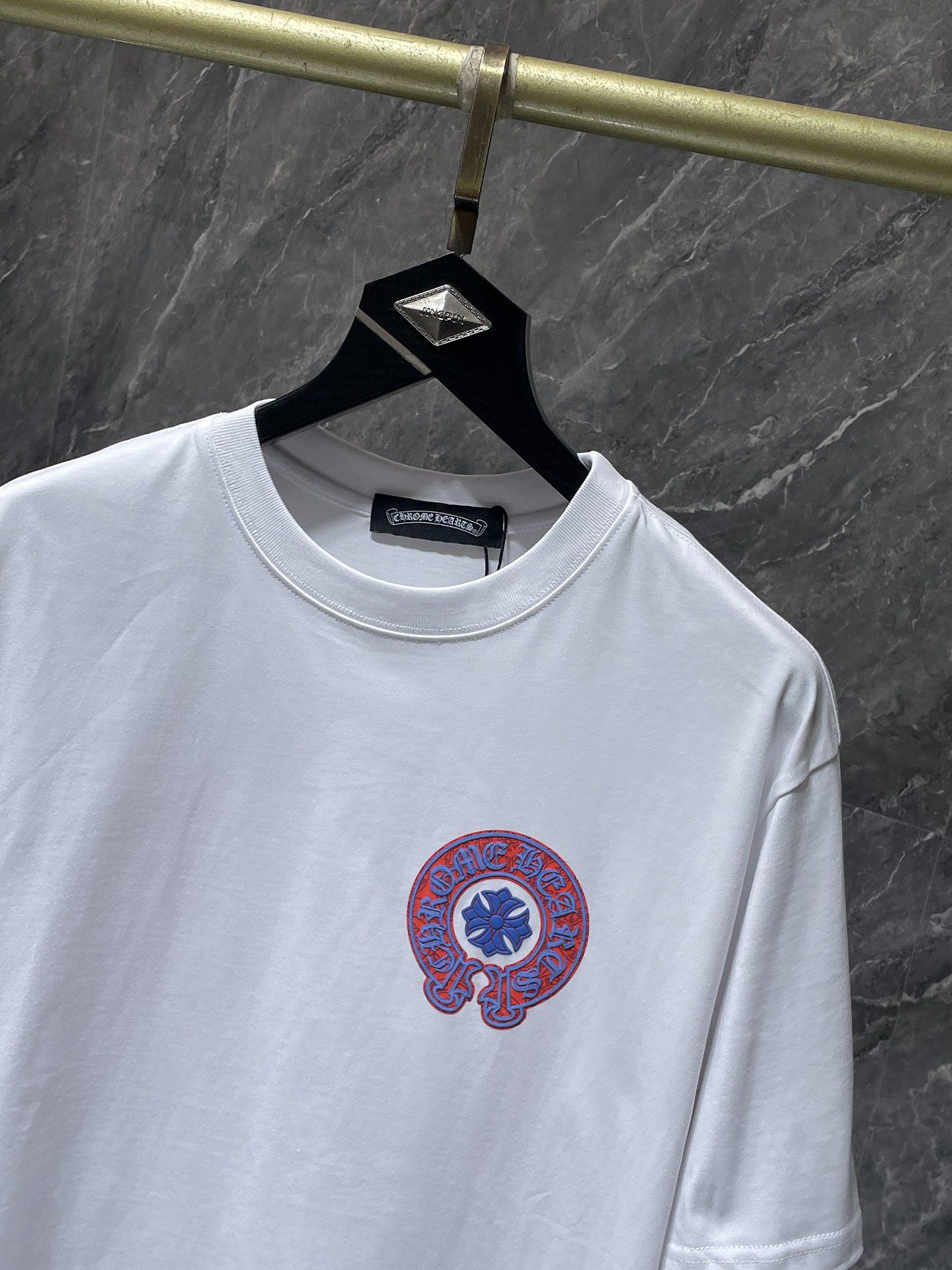 Red & Blue Horse Shoe Logo White T-Shirt™
