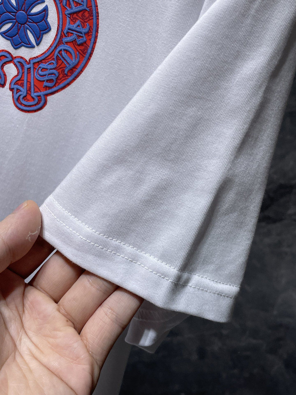 Red & Blue Horse Shoe Logo White T-Shirt™