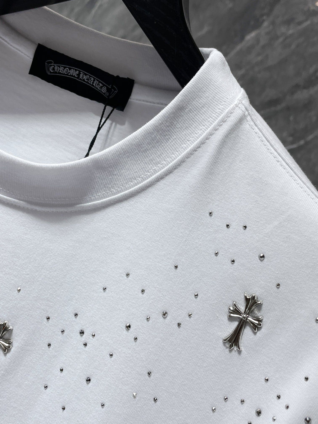 Rhinestones & Crosses White T-Shirt™