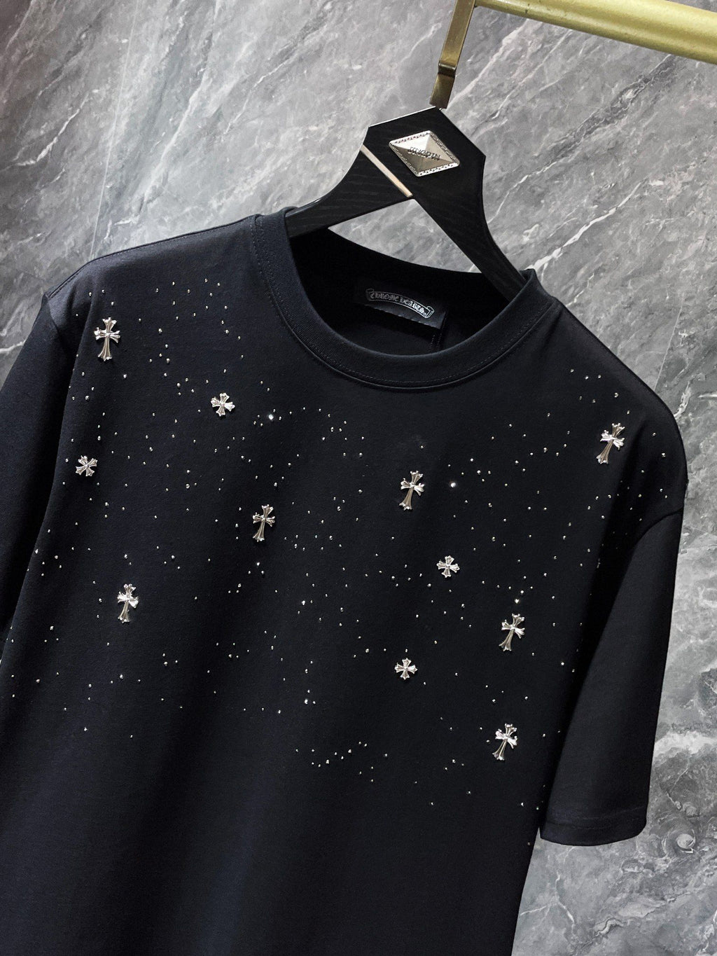 Rhinestones & Crosses Black T-Shirt™