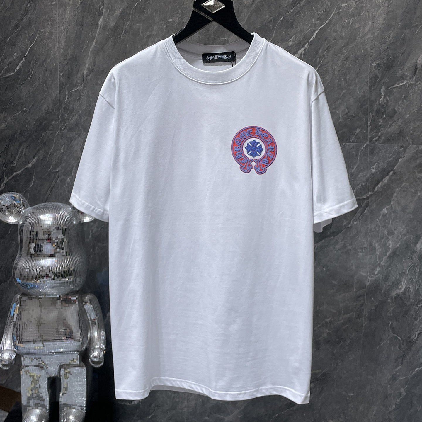 Red & Blue Horse Shoe Logo White T-Shirt™