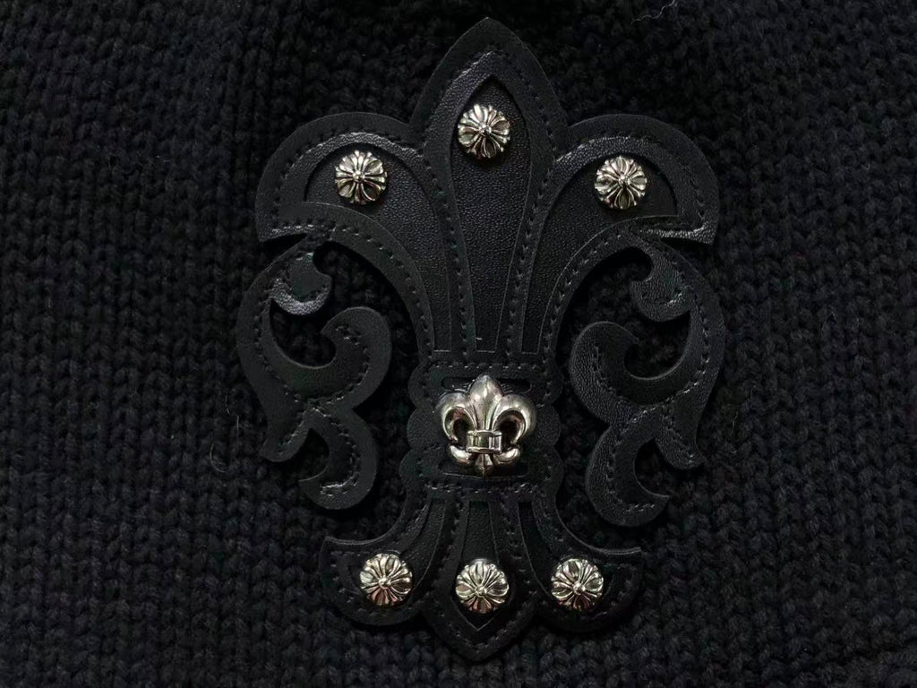 Fleur De Lis Black Knit Beanie™