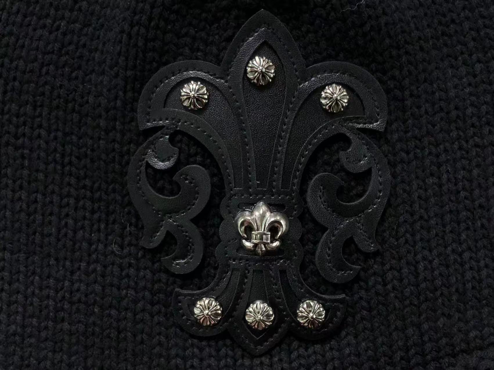 Fleur De Lis Black Knit Beanie™