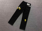 White & Yellow Cross Patch Black Denim Jeans™