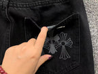 Triple Cross Pocket Black Denim Jeans™