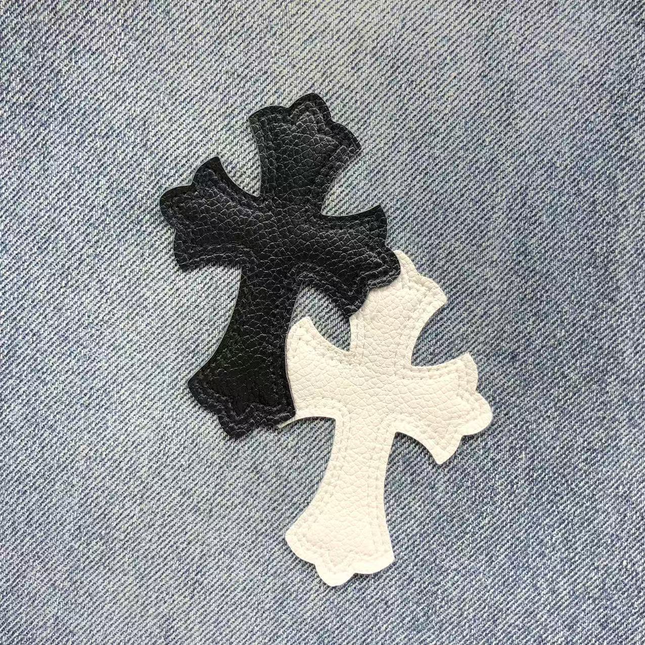 Black & White Cross Patch Light Denim Baggy Jeans™