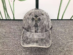 Leather & Metallic Cross Denim Baseball Cap™