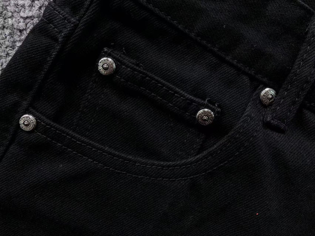 Paint Splatter Triple Yellow Cross Patch Black Jeans™