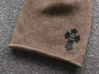 Leather & Metallic Cross Knit Beanie™