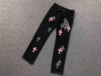 Pink & Checkered Cross Patch Black Denim Jeans™