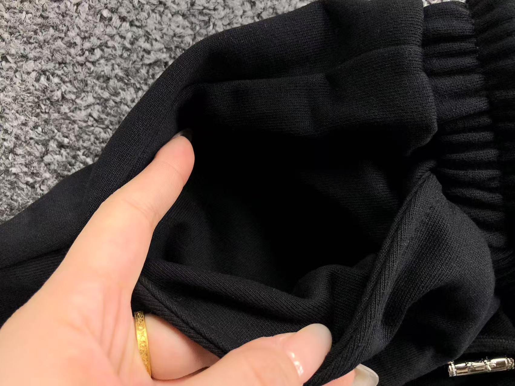 Torn Fabric Cross Black Sweatshorts™