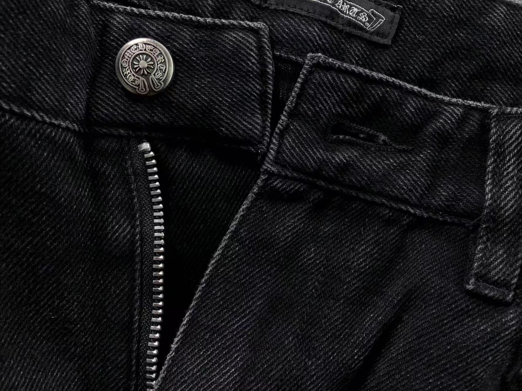 Faded Black Fleur De Lis Baggy Jeans™