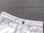 Red & Pink Cross Patch White Denim Jeans™