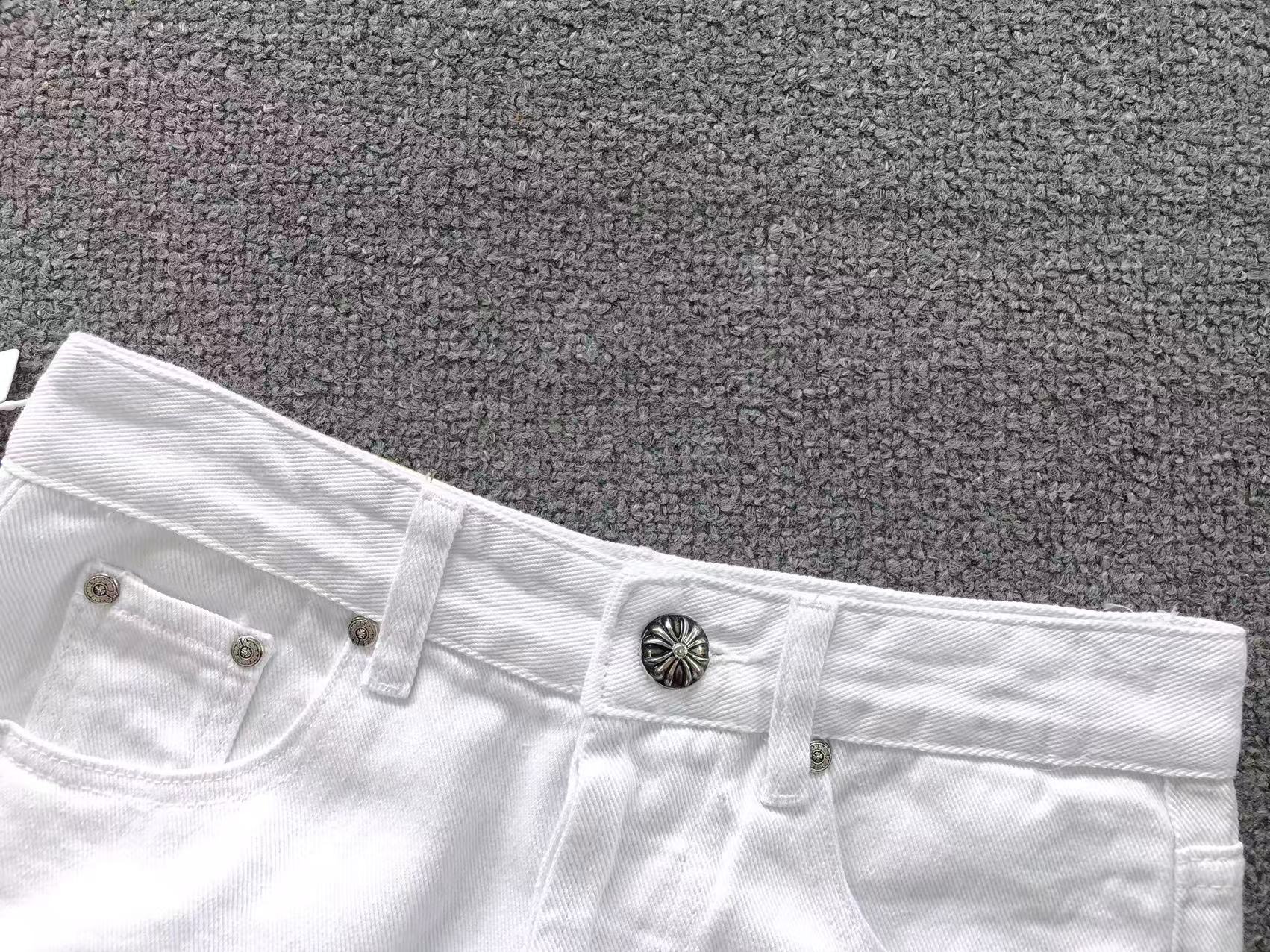 Red & Pink Cross Patch White Denim Jeans™