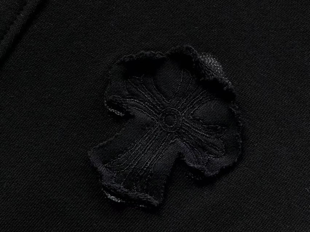Black Cross Patch Black Sweatpants™