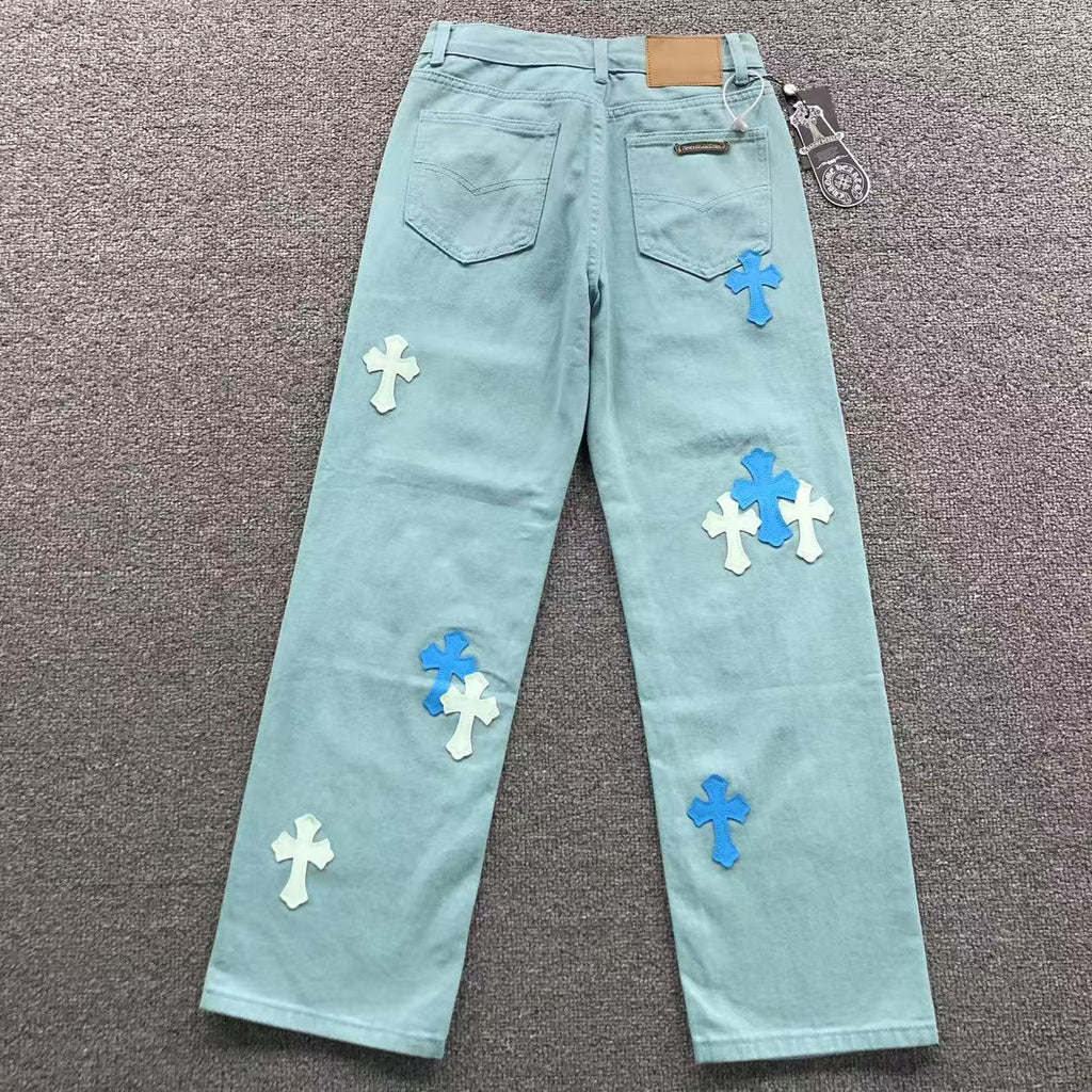 Ice Blue Cross Patch Denim Jeans™