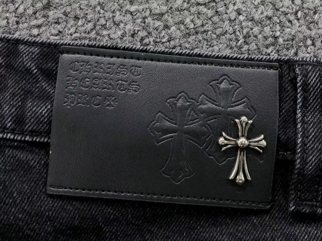 Black & Pink Cross Patch Black Jeans™