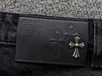 Black & Pink Cross Patch Baggy Black Jeans™