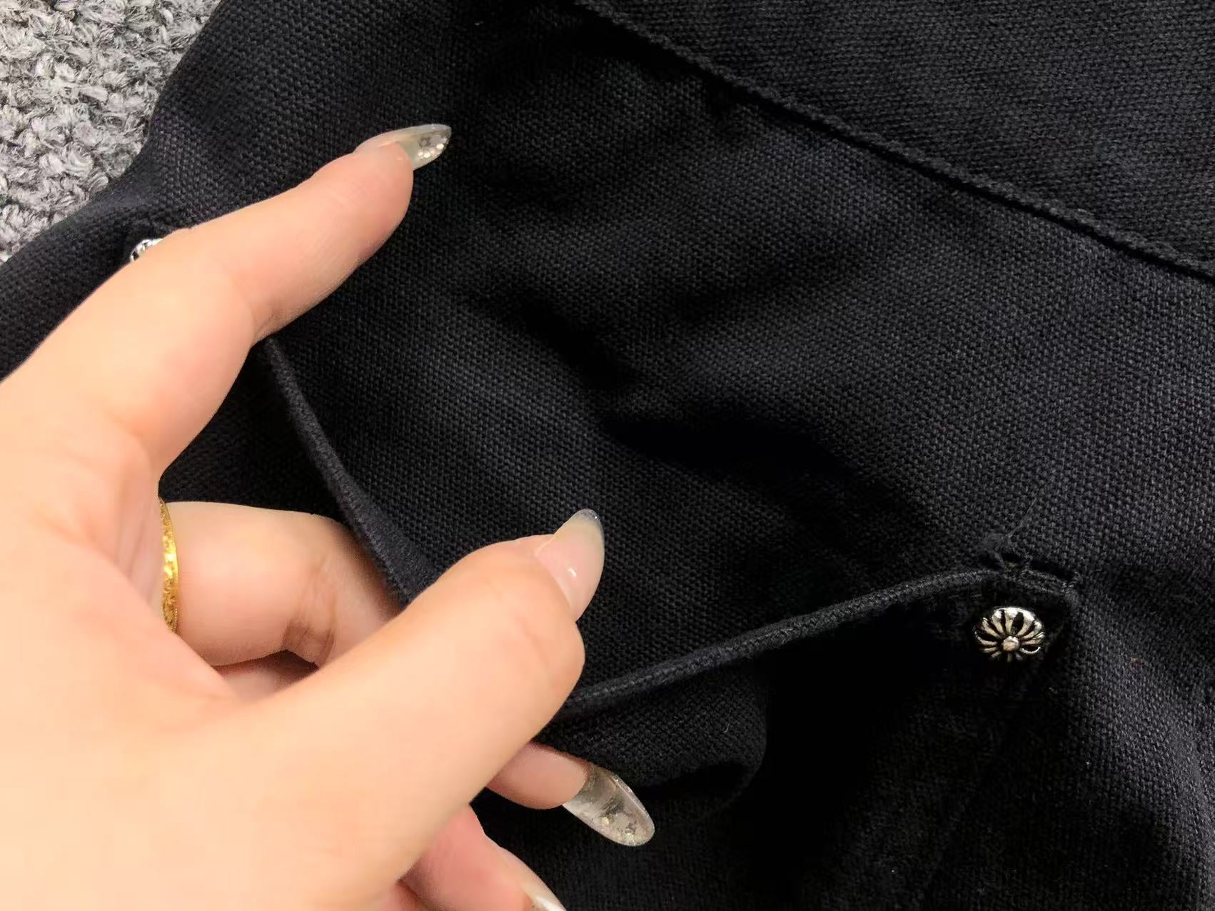 Black Cross Patch Black Carpenter Pants™