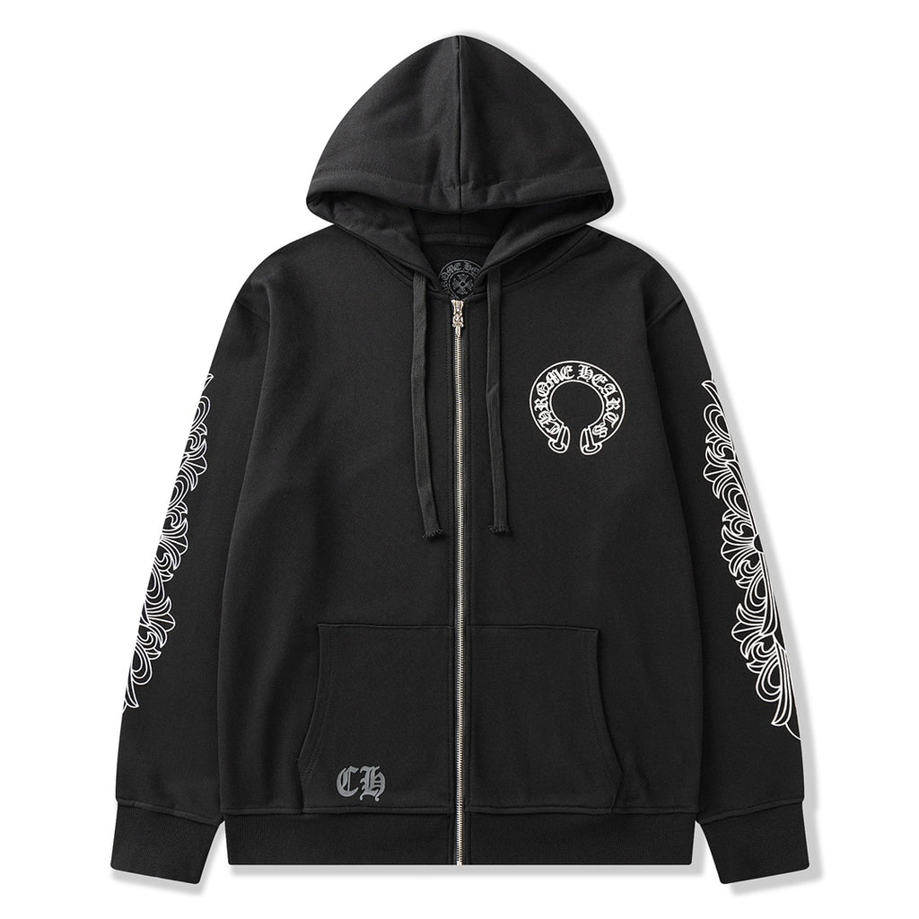 Horseshoe Logo Black Full Zip Hoodie™