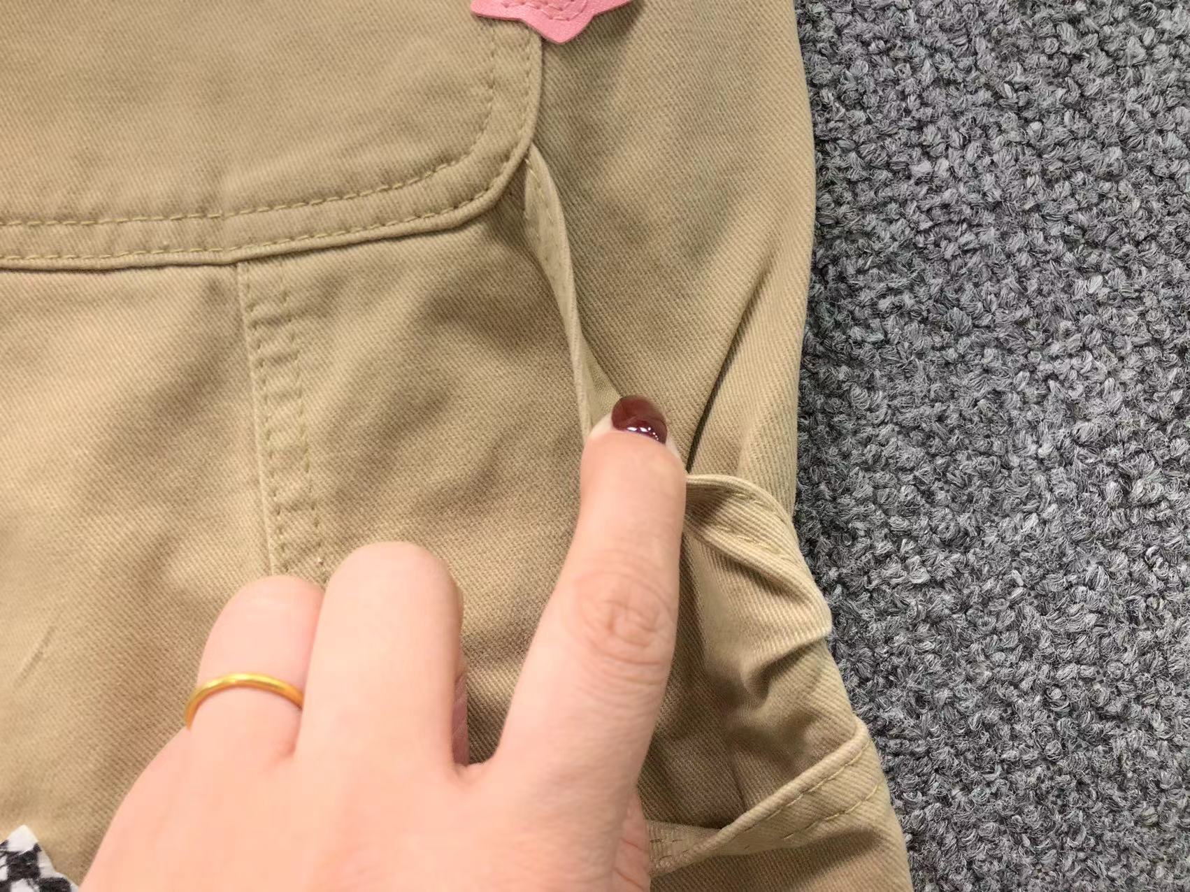 Pink & Checkered Cross Patch Beige Carpenter Pants™