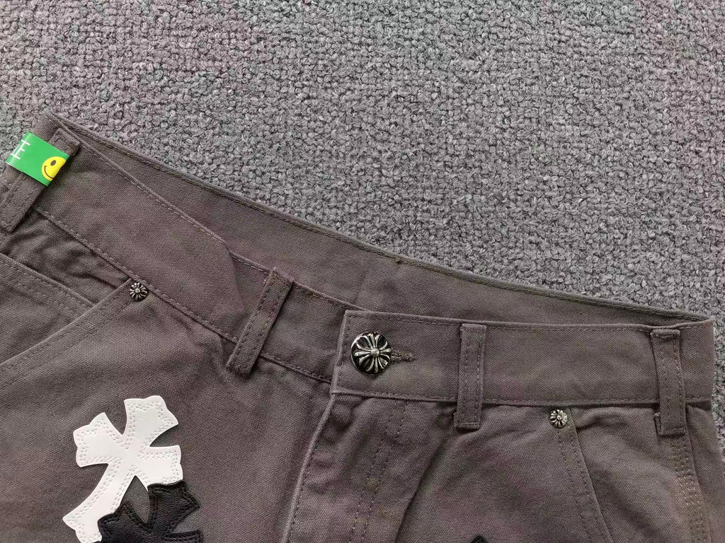 Black & White Cross Patch Brown Carpenter Pants™