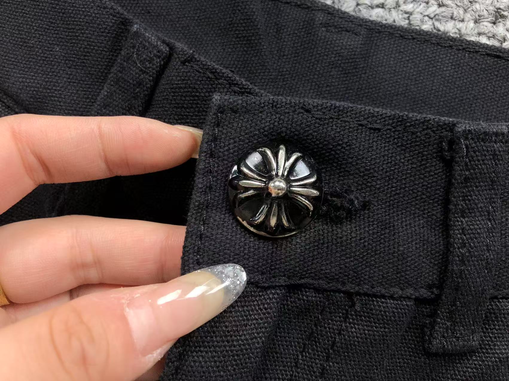 Black Cross Patch Black Carpenter Pants™