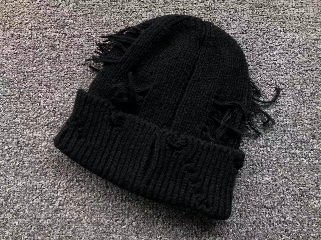 Safety Pin Torn Knit Beanie™