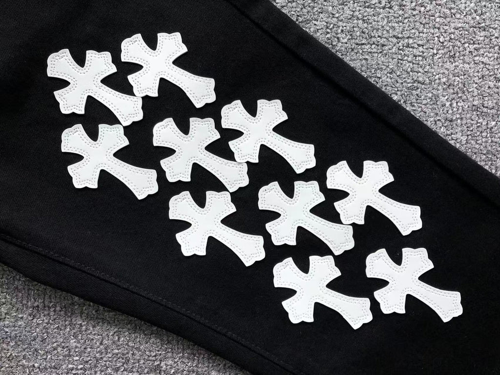 White & Yellow Cross Patch Black Denim Jeans™