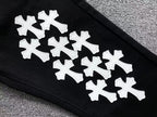 White & Yellow Cross Patch Black Denim Jeans™