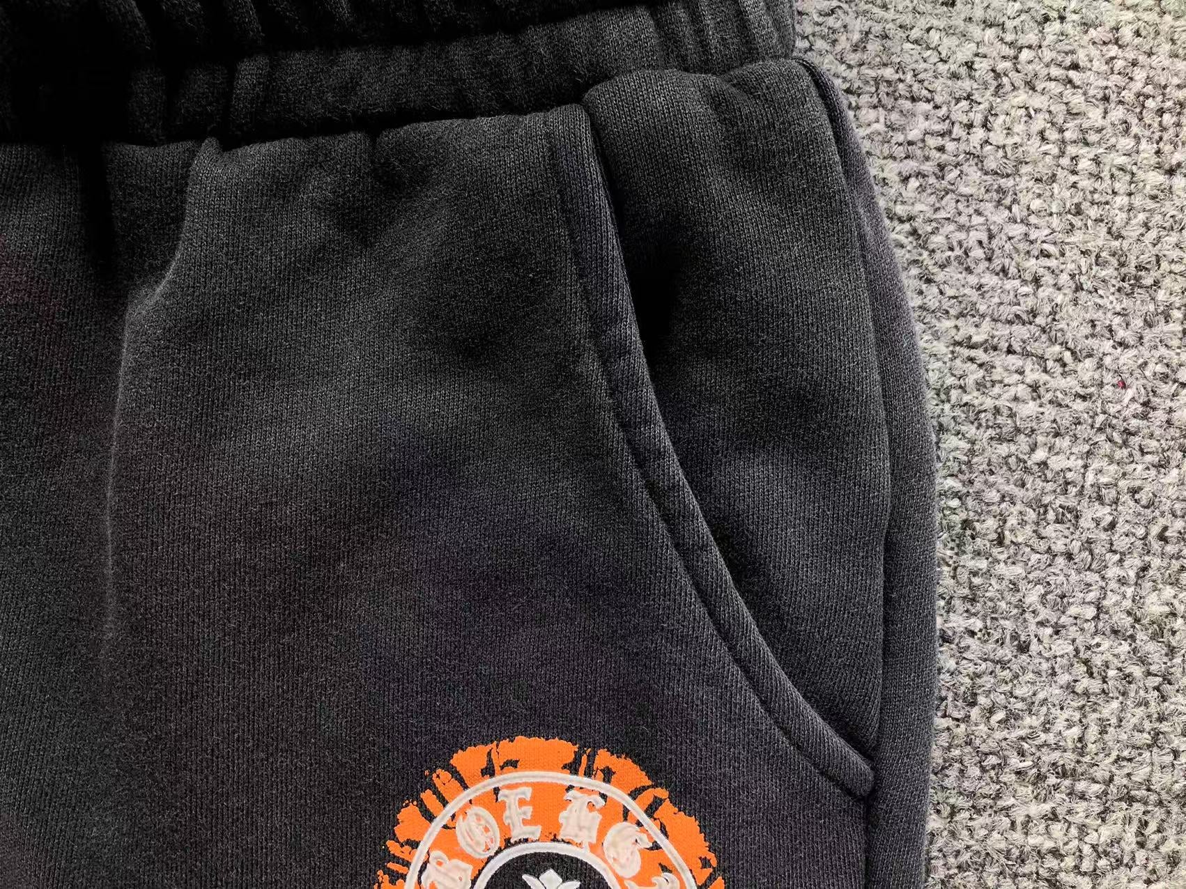 Orange Horse Shoe Logo Faded Black Sweatshorts™